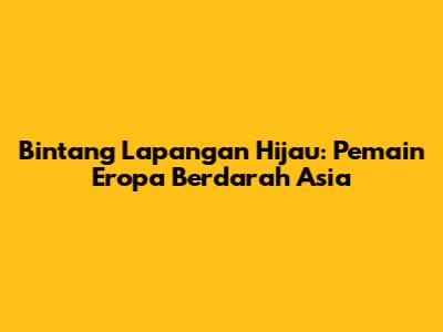 Bintang Lapangan Hijau: Pemain Eropa Berdarah Asia