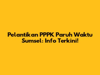 Pelantikan PPPK Paruh Waktu Sumsel: Info Terkini!