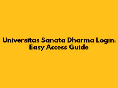 Universitas Sanata Dharma Login: Easy Access Guide